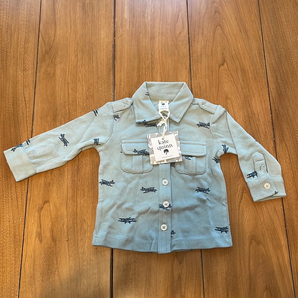 Kate Quinn Military Top Jacket Adriatic Tiny Planes 6-12 M NWT